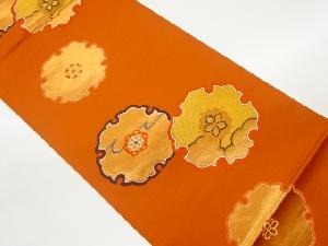 雪輪に花模様織出し袋帯